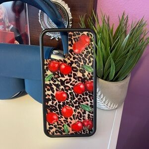 Wildflowers Red Cherry Leopard Phone Case